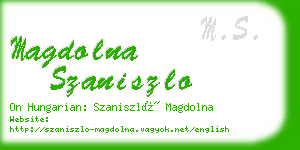 magdolna szaniszlo business card